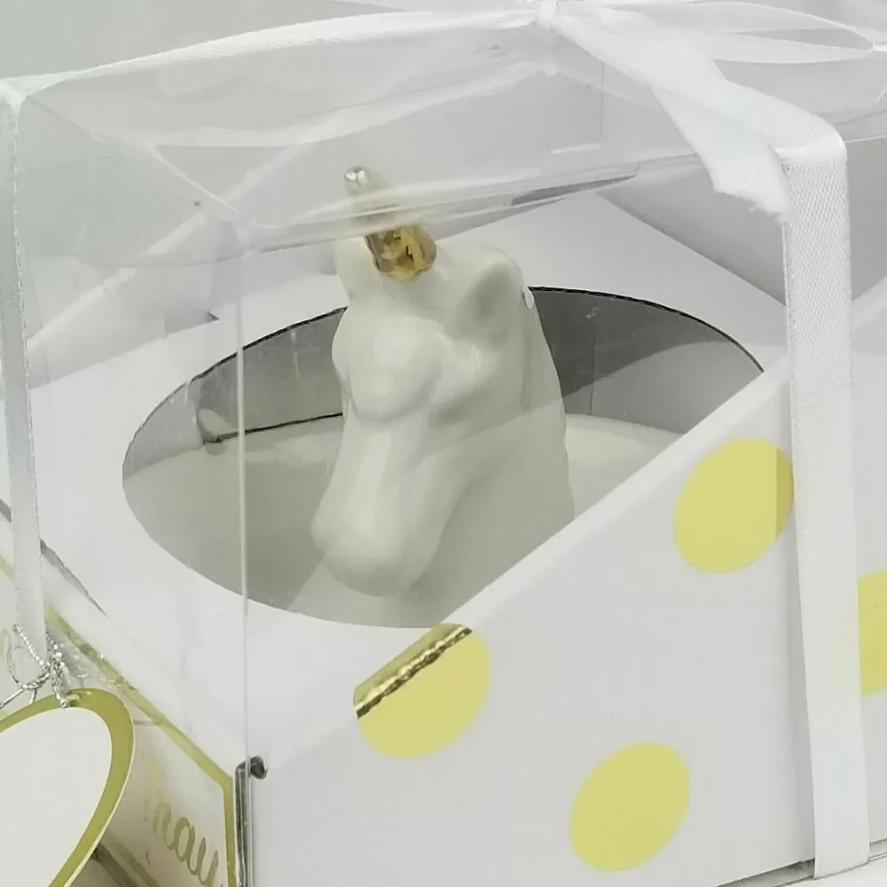 Unicorn Trinket‎ Dish Tray Jewelry Ring Holder Ceramic White Gold Gift Teen Girl